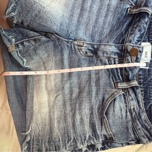 BKE Blue Distressed Jean Shorts with Frayed Hem - Picture 5 of 7